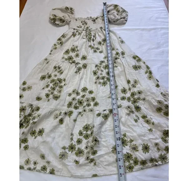 Abercrombie & Fitch Womens XS Petite Dede Emily Flowy Linen Blend Midi Dress - Picture 9 of 10